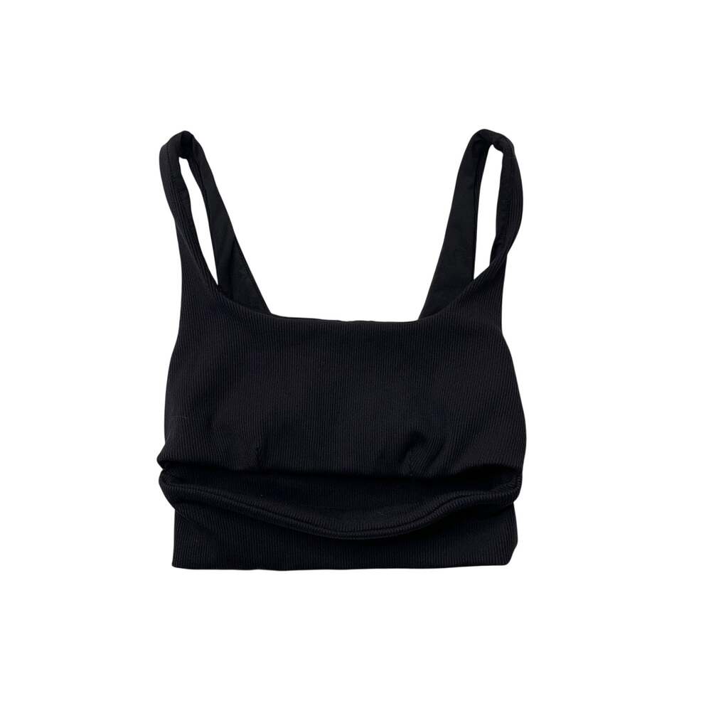 Alo Yoga Sports Bra Womens XS Extra Small Ribbed Cutout Athletic Scoop Neck Top